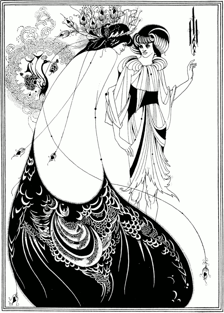 Aubrey Beardsley's drawing, "The Peacock Skirt"