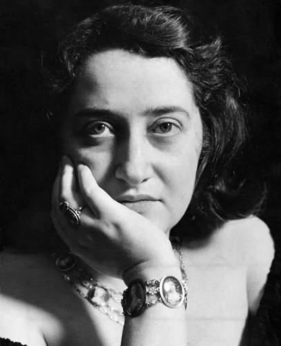 This is a black and white photograph of Anne Hull-Grundy. She was the art collector who donated the gold boxes to the British Museum as part of a larger collection.
