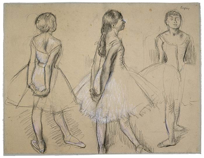 Sketches of ballerinas by Degas