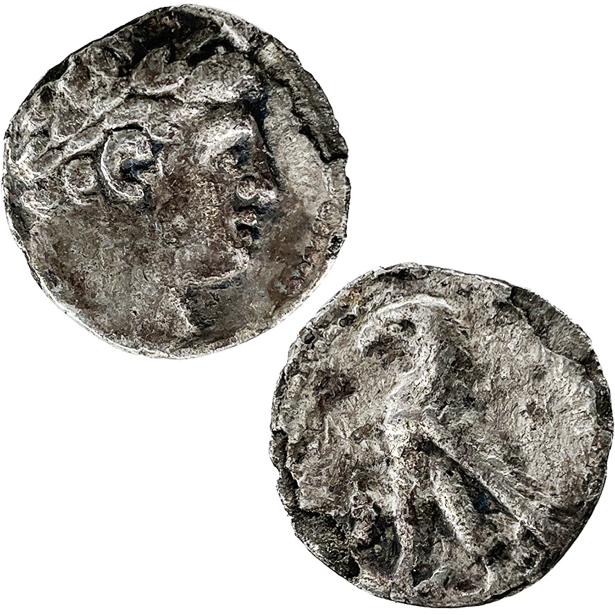 Depiction of a damaged half shekel